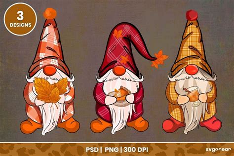 Autumn Gnomes Clipart | Clipart | PNG 300 DPI By SvgOcean | TheHungryJPEG.com