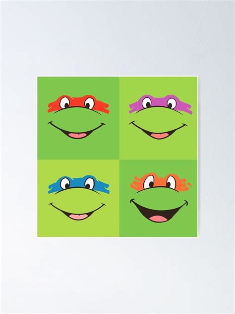 "TMNT Teenage Mutant Ninja Turtles Leonardo Michaelangelo Donatello Raphael Mikey Green" Poster ...