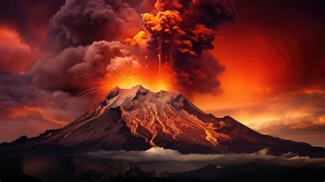 Premium AI Image | A photo of a volcanic eruption ash cloud