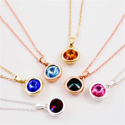 Gemstone Birthstone Necklace By J&S Jewellery