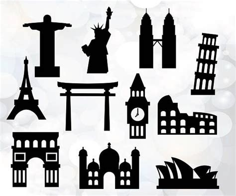 World Landmarks SVG Landmarks Silhouettes png jpg svg eps | Etsy | Svg, Silhouette png, African ...