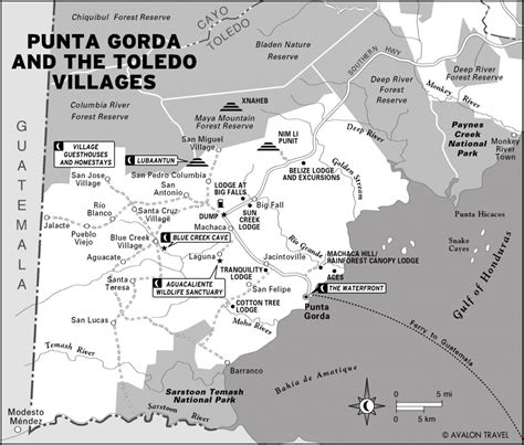 Punta Gorda and Toledo villages Map • mappery