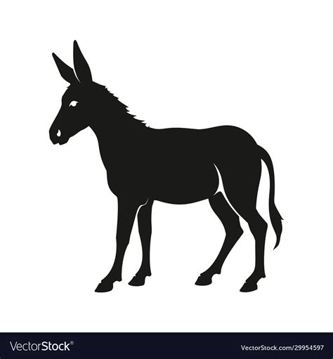 Donkey silhouette isolated Royalty Free Vector Image