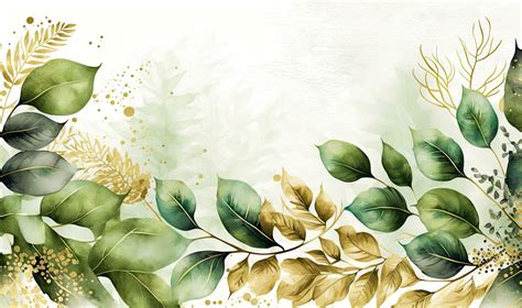 Green and Gold Watercolor Border for Wedding Stationery 29980391 Stock Photo at Vecteezy