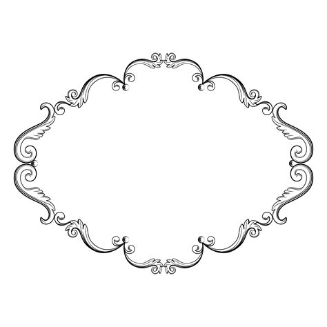 Ornamental vintage frame. Vector illustration in black and white colors 582492 Vector Art at ...