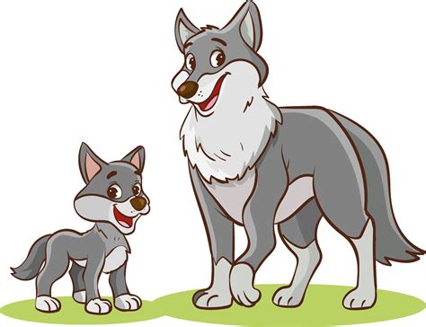 vector illustration of mother wolf and baby wolf 27651898 Vector Art at Vecteezy