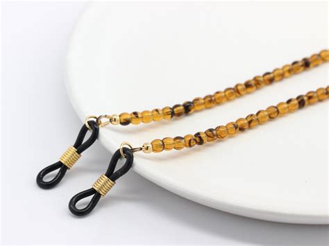 Tortoise Shell Eyeglass Chain Beaded Glasses Chain for Women