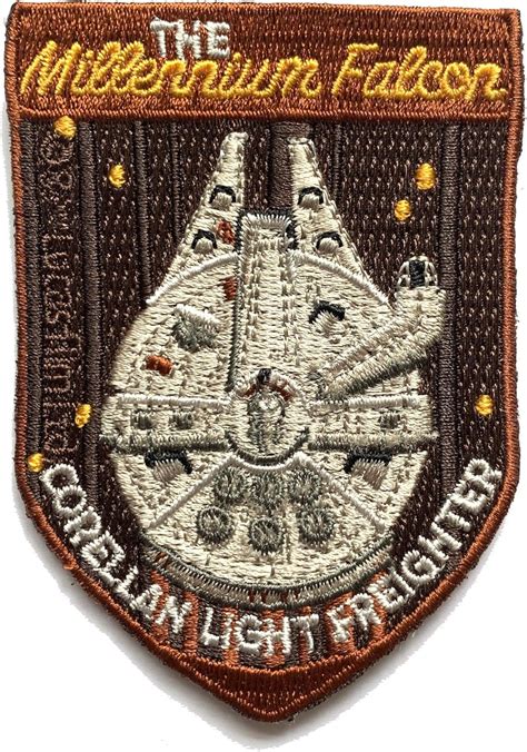 Amazon.com: Star Wars Millennium Falcon Corellian Freighter Embroidered Patch: Clothing