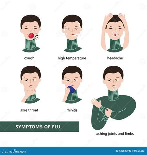 Man with flu symptoms stock vector. Illustration of hospital - 130539908