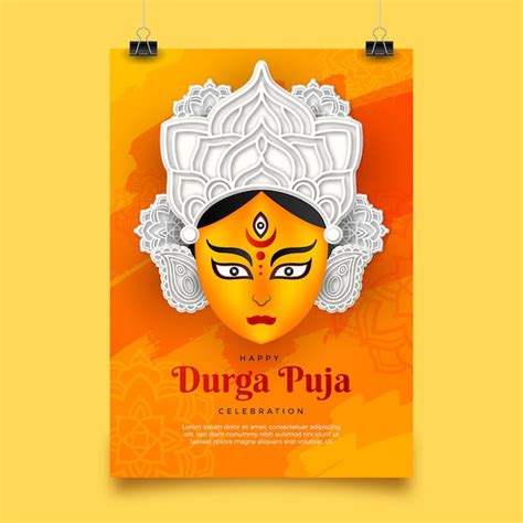 Free Vector | Durga-puja poster template