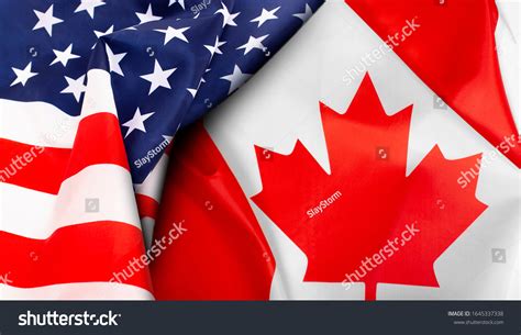 American Canadian Flags Together Top View Stock Photo 1645337338 | Shutterstock