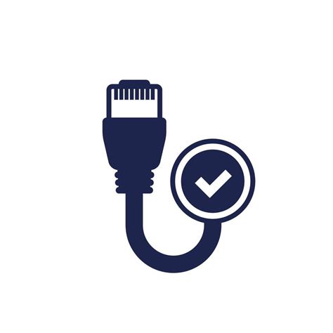 ethernet cable and check mark, vector icon 11231514 Vector Art at Vecteezy