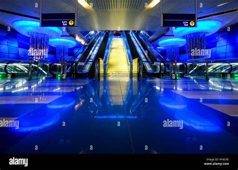 UNITED ARAB EMIRATES, DUBAI - CIRCA JANUARY 2017: Burjuman Metro Station in Dubai Stock Photo ...