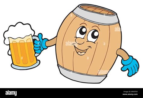 Cute wooden keg holding beer Stock Vector Image & Art - Alamy