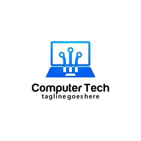 Premium Vector | Computer tech logo design template