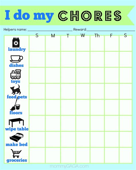 Free Printable Chore Charts For 7 Year Olds - Free Printable