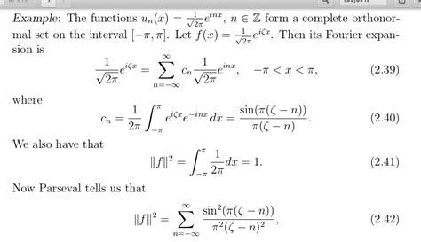 [Math] Example of Parseval’s Theorem – Math Solves Everything