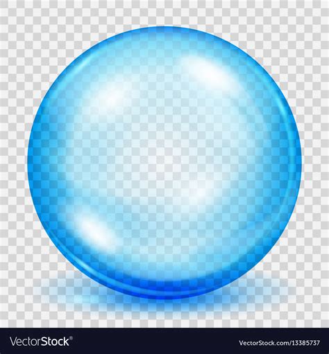 Transparent light blue sphere with shadow Vector Image