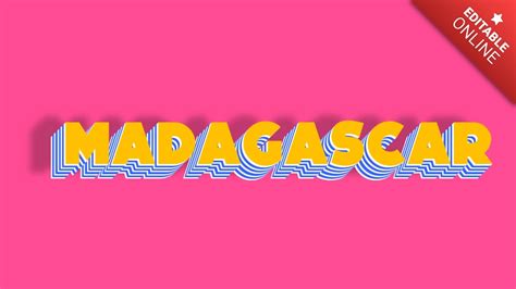 Madagascar | Yellow Blue 3D | Text Effect Generator