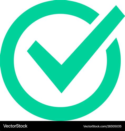 Check mark sign checklist green marking logo Vector Image