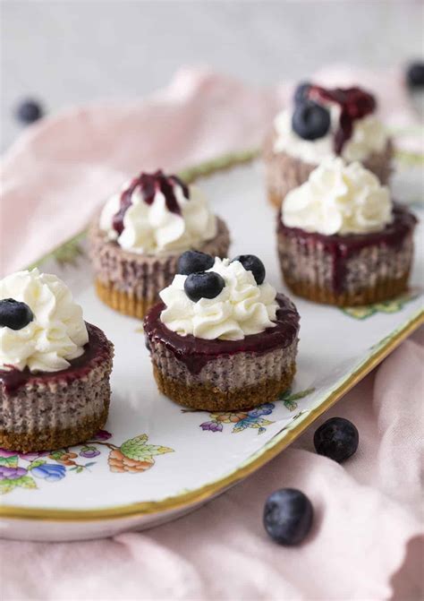 Mini Blueberry Cheesecakes - Preppy Kitchen