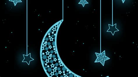 Download wallpaper 1366x768 moon, stars, digital art, tablet, laptop ...