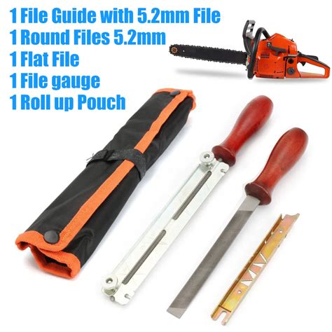 DWZ 5Pcs Chainsaw Sharpening Filing Kit For 5.2mm File Fit Stihl 3/8" Pro Chain-in Hand Tool ...