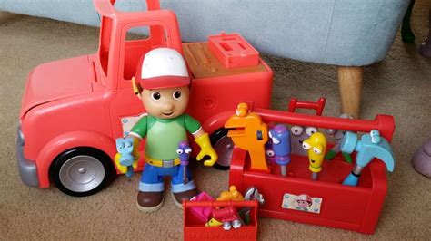 Large Handy Manny bundle inc Talking Truck Interactive Figure Singing Toolbox | Disney character ...