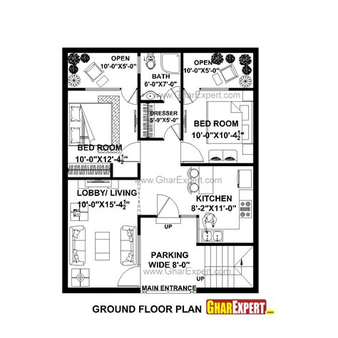 House Plan for 28 Feet by 35 Feet plot (Plot Size 109 Square Yards) - GharExpert.com