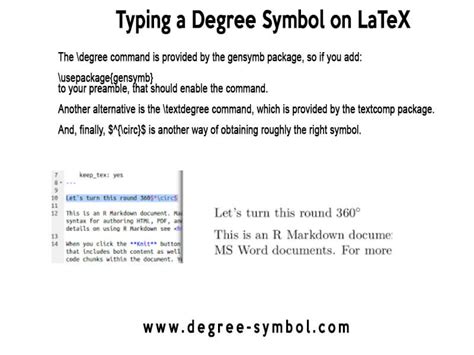 Typing a Degree Symbol on LaTeX