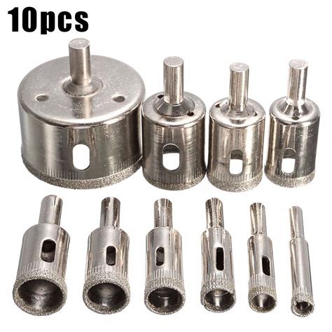 10pcs Hollow Hole Saw Drill Bits Cutting Hole Maker for Glass Tile Wood Marble - Walmart.com ...