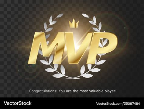 Gold inscription mvp Royalty Free Vector Image