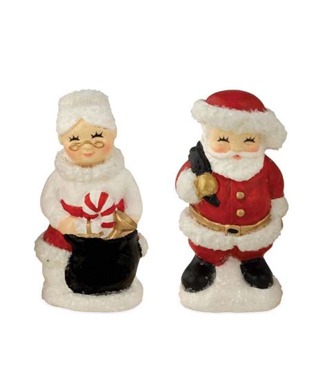 Retro Mr. & Mrs. Santa Claus Figurines | Christmas Decorations ...