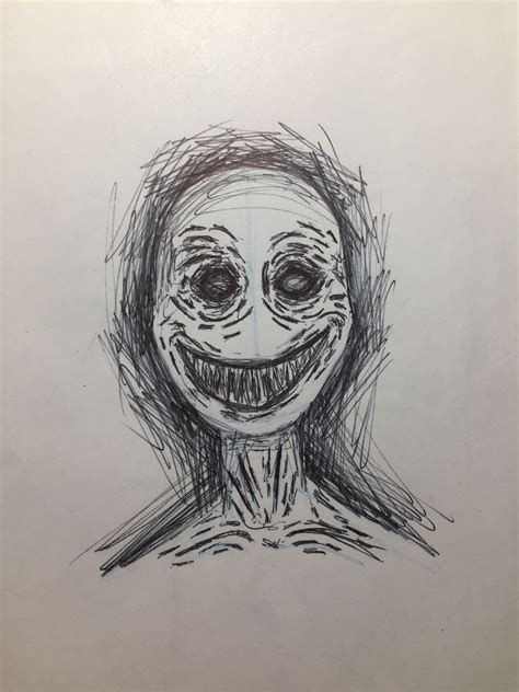 a drawing of a creepy looking person