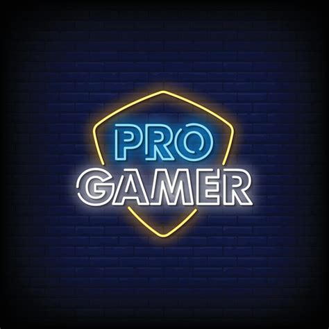 Pro Gamer Neon Signs Style Text Vector 2185677 Vector Art at Vecteezy