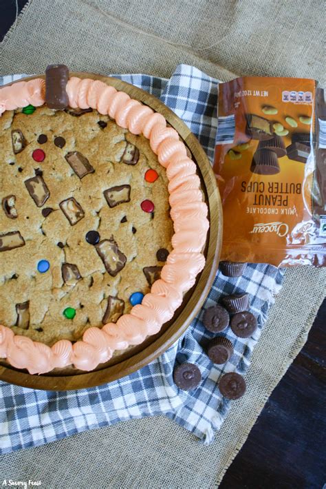 Halloween Pumpkin-Shaped Cookie Cake - A Savory Feast