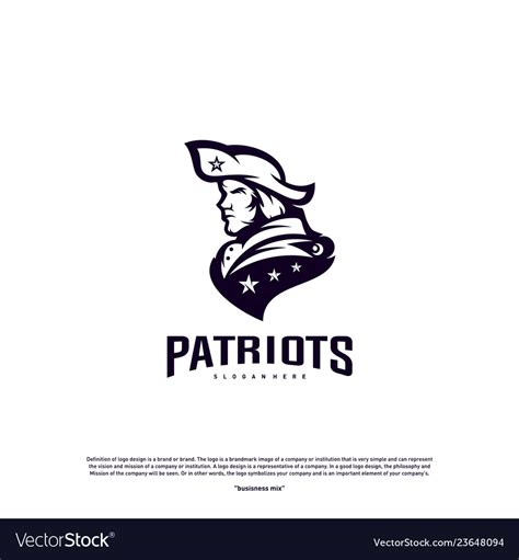 Patriots logo design head Royalty Free Vector Image