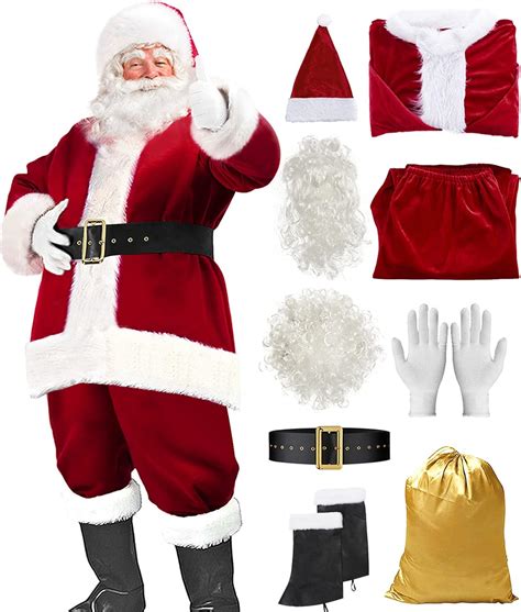 Amazon.com: Santa Suit Christmas Santa Claus Costume for Men Women ...