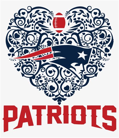 Patriots Football Sport Heart Dxf Svg - New England Patriots Logo ...