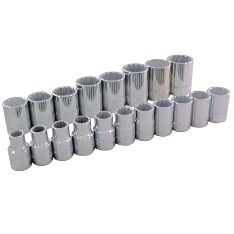 1/2" Dr. 19 Piece 12 Point Standard Metric Socket Set – Gray Tools Online Store