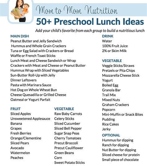 50+ Preschool Lunch Ideas [FREE PDF] - Mom to Mom Nutrition