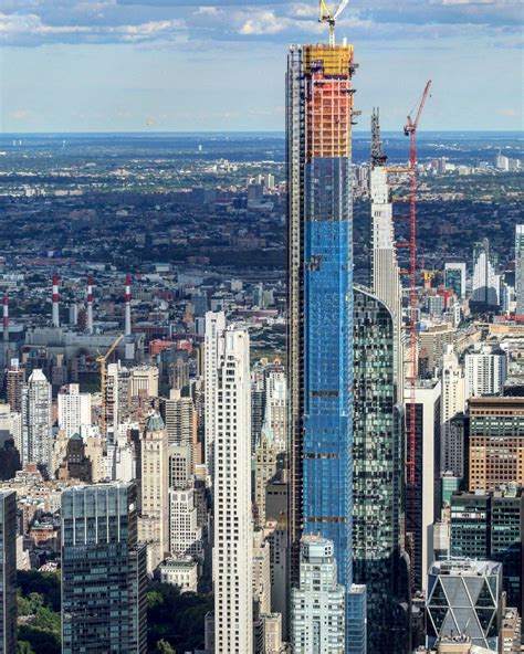 Central Park Tower Officially Tops Out 1,550 Feet Above Midtown, Becoming World's Tallest ...