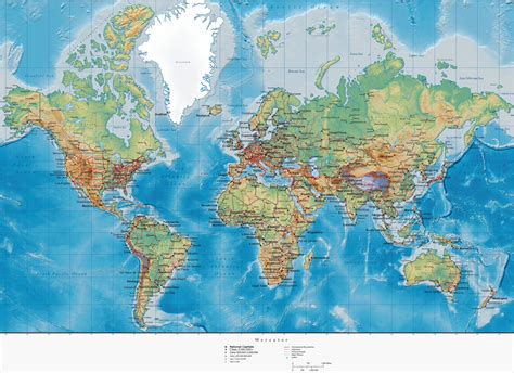 World Physical Map With Cities Mapsofnet Images