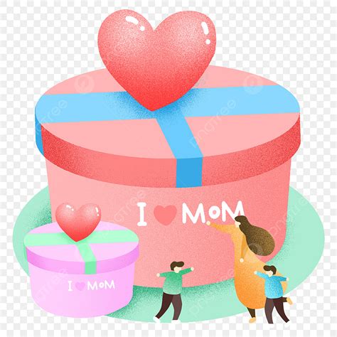 Mother S Day Round Gift Box Illustration, Mother, Give Gifts PNG Transparent Clipart Image and ...