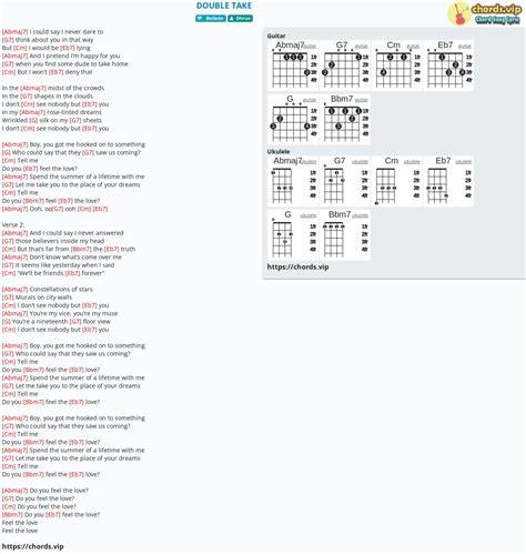 Chord: DOUBLE TAKE - tab, song lyric, sheet, guitar, ukulele | chords.vip