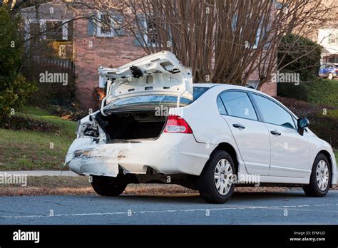 Rear-end car collision damage - USA Stock Photo - Alamy