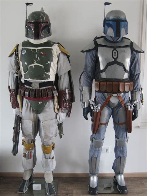 two star wars boba fett costumes on display