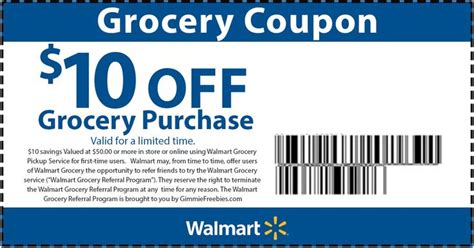 Rare Walmart Coupon $10 off Groceries with Pickup