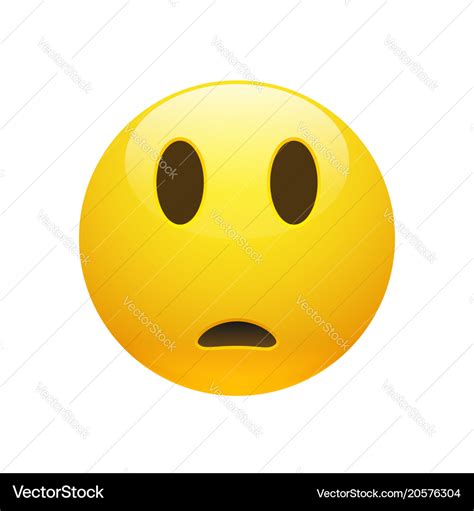 Emoji yellow sad confused face Royalty Free Vector Image