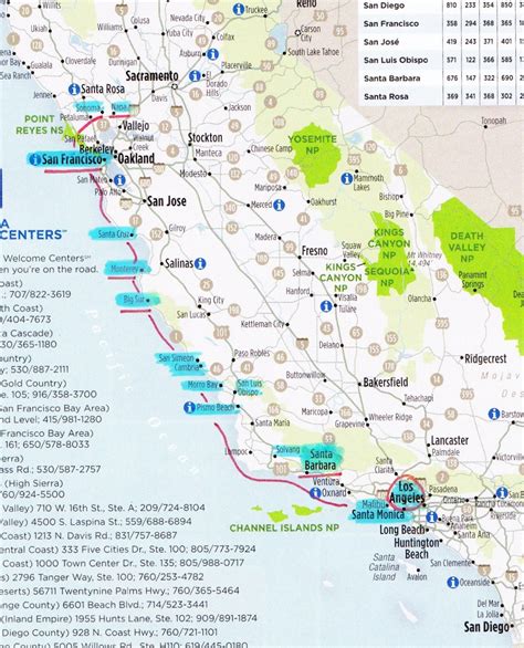 California Highway 1 Road Trip Map - Printable Maps